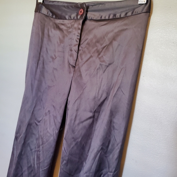 UP Grey/Silver Shiny Satin Look Dress Pants - Size S - Picture 5 of 7
